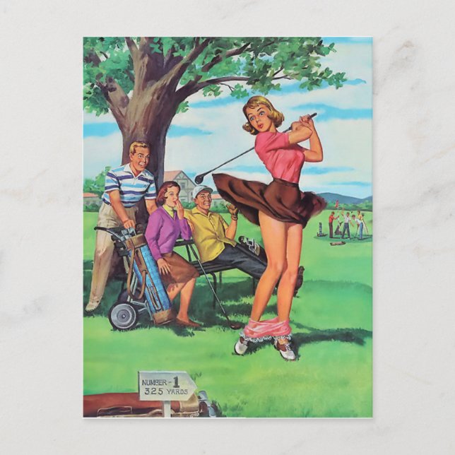 Vintage pin up girl postcard (Front)