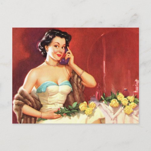 Vintage Pin Up Girl Postcard