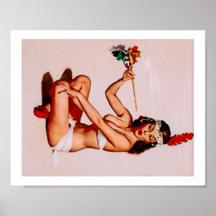 Vintage Pin-Up girl Poster