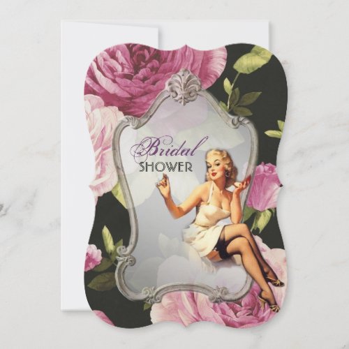 vintage pin up girl retro Bridal Shower Tea Party Invitation