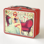 Vintage Pin Up Girl Retro Southern Belle Redhead Metal Lunch Box at Zazzle