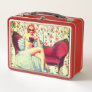 Vintage pin up girl retro southern belle redhead metal lunch box