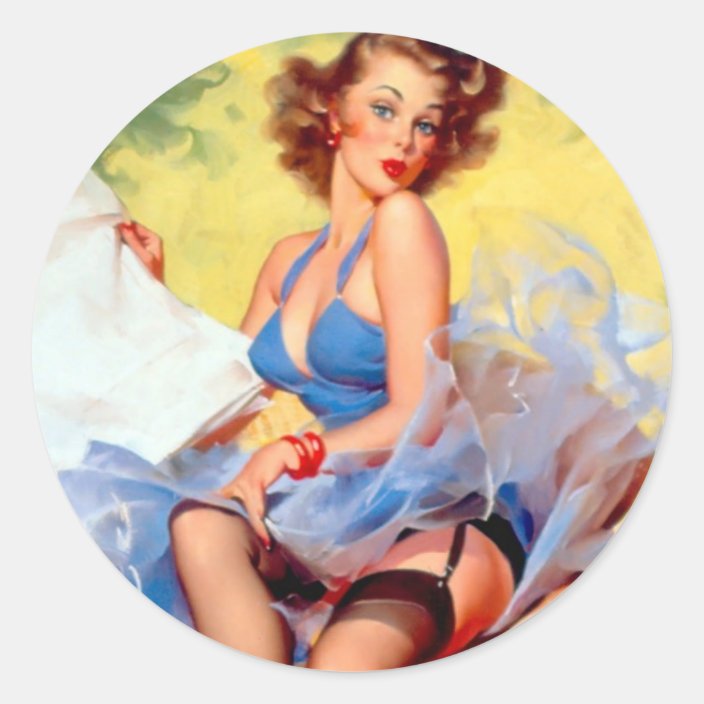 Vintage Pin Up Girl Stickers Zazzle 