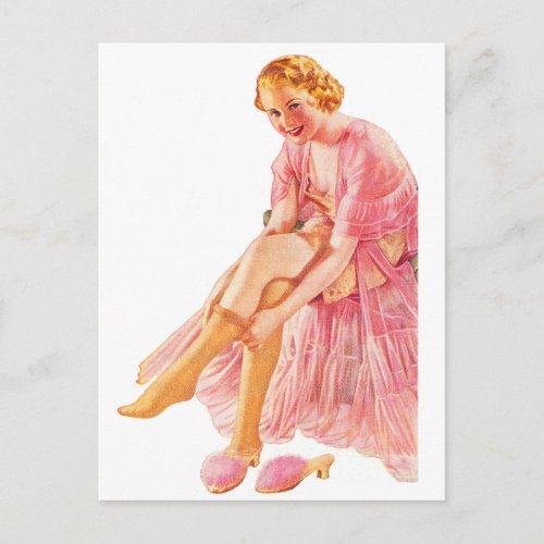 Vintage Pin Up Hosiery Stockings Girl Postcard