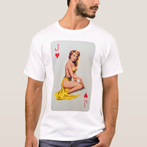 Vintage Pin_Up Jokers Wild Playing Card T_Shirt