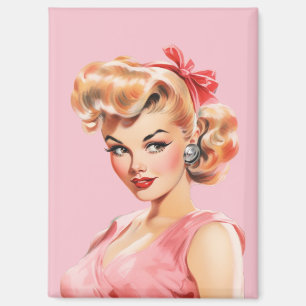 Vintage Pin-Up Magnet – Rosie Belle   Retro 1950s 