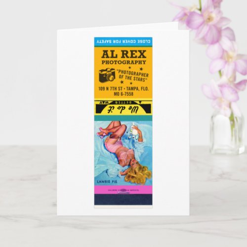 Vintage Pin_Up Matchbook Al Rex Photography Card