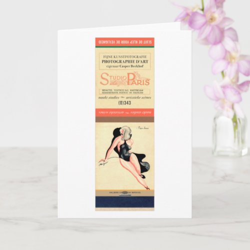 Vintage Pin_Up Matchbook Studio Paris Card