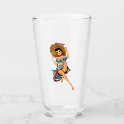  Vintage Pin Up _ Pint Glass