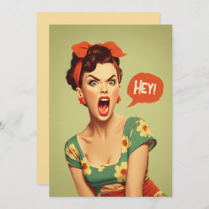Vintage Pin-Up Power Shout Invitation