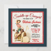 Vintage Pin up Rockabilly Cowgirl Bridal Shower Invitation (Front)