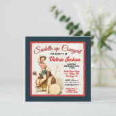 Vintage Pin up Rockabilly Cowgirl Bridal Shower Invitation (Standing Front)
