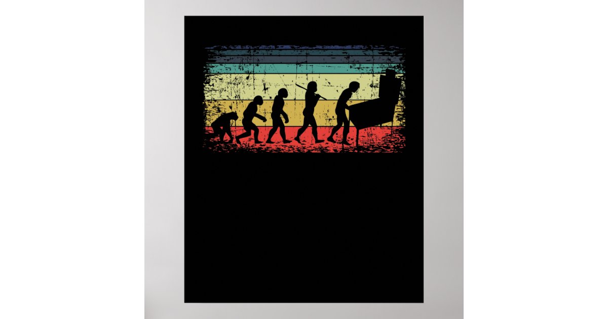 Vintage Pinball Evolution Pinball Player Retro Poster Zazzle
