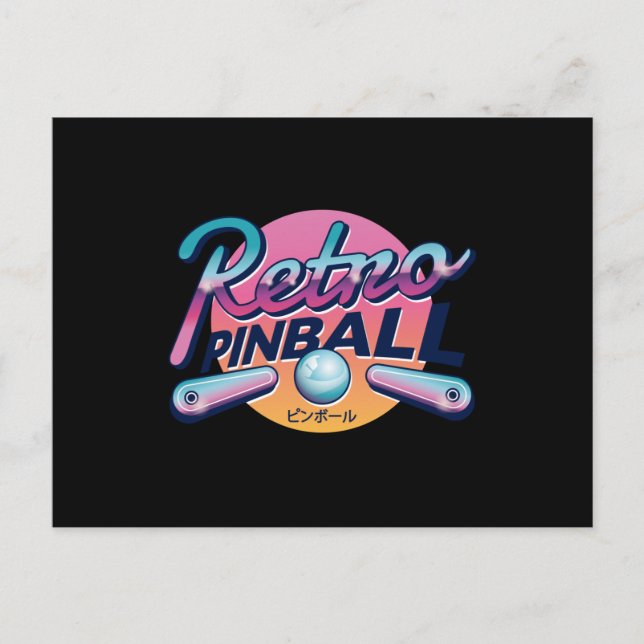 Vintage PINBALL Postcard (Front)