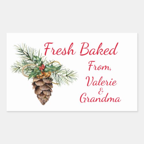 Vintage Pine Cone Fresh Bakery Rectangle Stickers