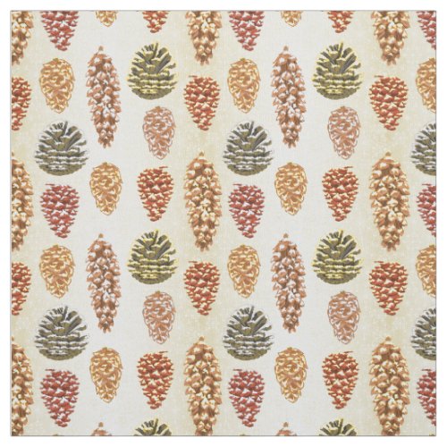 Vintage Pine Cone Pattern Fabric