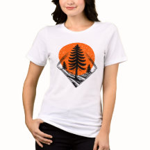 Vintage Pine Forest Sunset T-Shirt