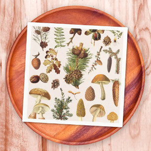 Vintage Pine Forest Treasures Pattern Napkins
