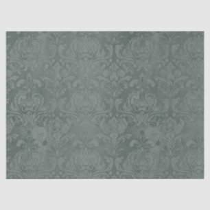 Vintage Pine Green Antique Damask Decoupage Tissue Paper