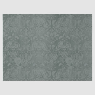 Vintage Pine Green Antique Damask Decoupage Tissue Paper