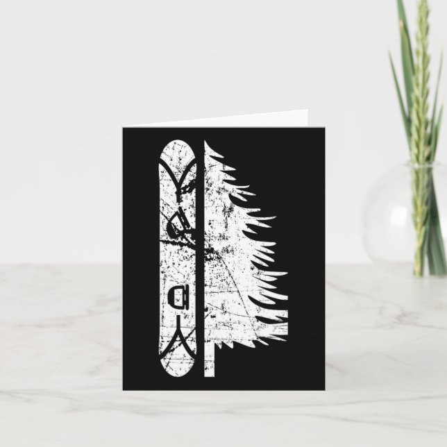 Vintage Pine Snowboard Snowboarding Gift 1  Card (Front)