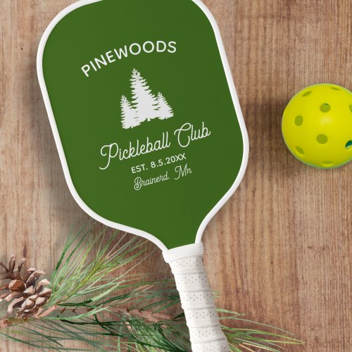 Vintage Pine Trees Club Family Reunion Custom Pickleball Paddle
