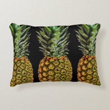 Vintage pineapple art print accent throw pillow