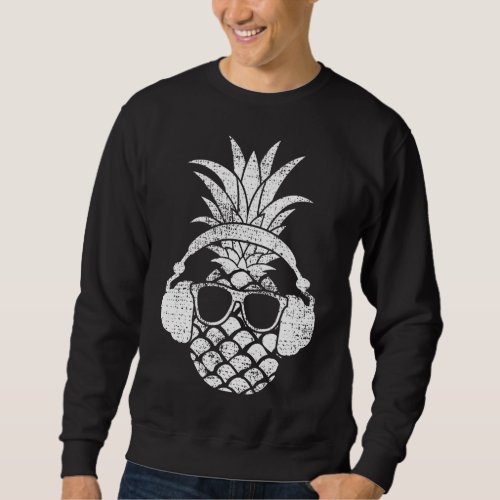 Vintage Pineapple Hawaiian Aloha Beach Fruit Cockt Sweatshirt