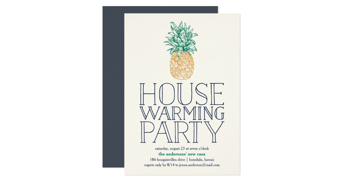 Vintage Pineapple Housewarming Party Invitation