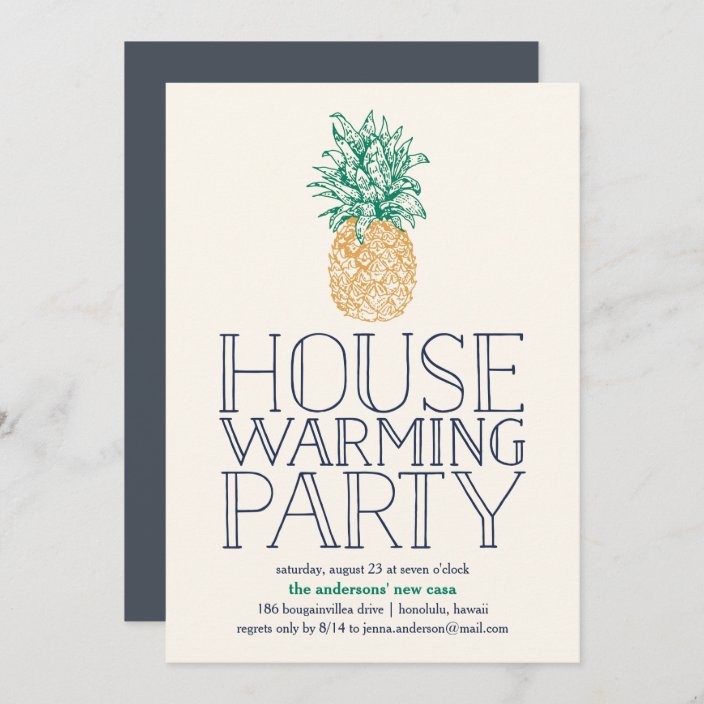Vintage Pineapple Housewarming Party Invitation