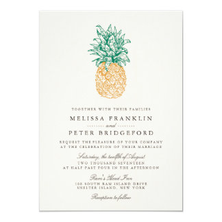 Pineapple Invitations Announcements Zazzle Tropical Hawaiian Wedding Invitations Design