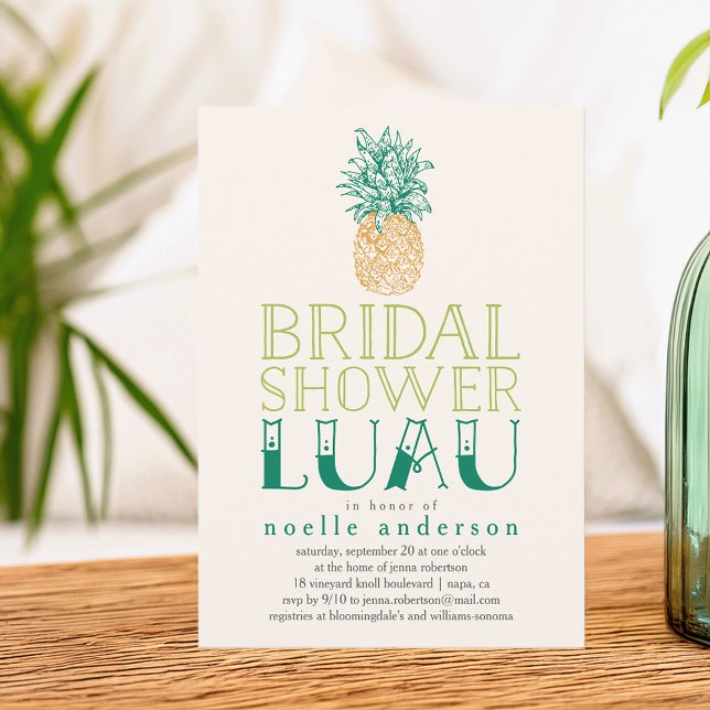 Vintage Pineapple Luau Bridal Shower Invitation (Creator Uploaded)