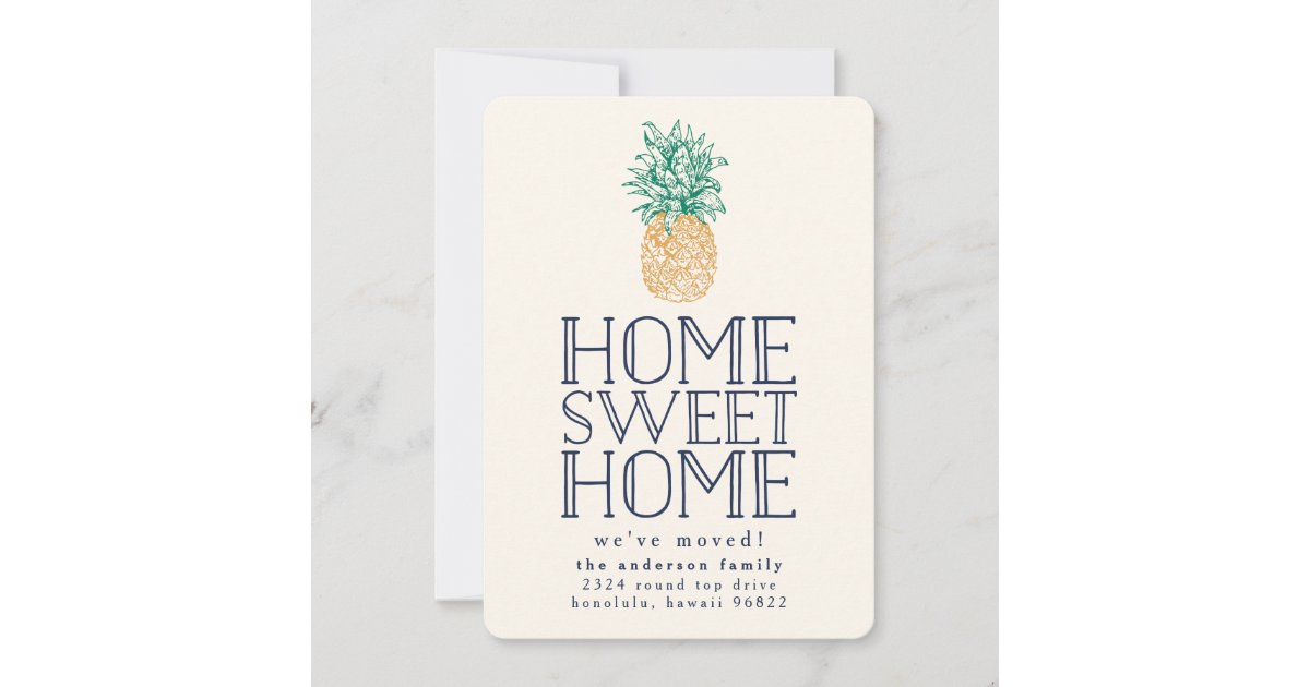 Vintage Pineapple Moving Announcement Zazzle