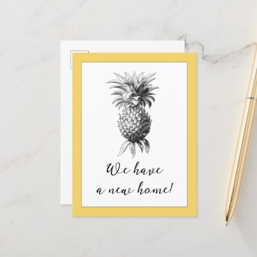 Vintage Pineapple Moving Announcement Postcard