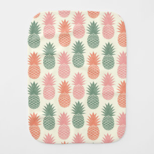 Vintage Pineapple Pattern 2 Baby Burp Cloth