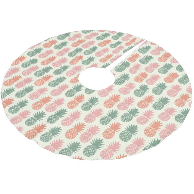Vintage Pineapple Pattern 2 Brushed Polyester Tree Skirt (Angled)