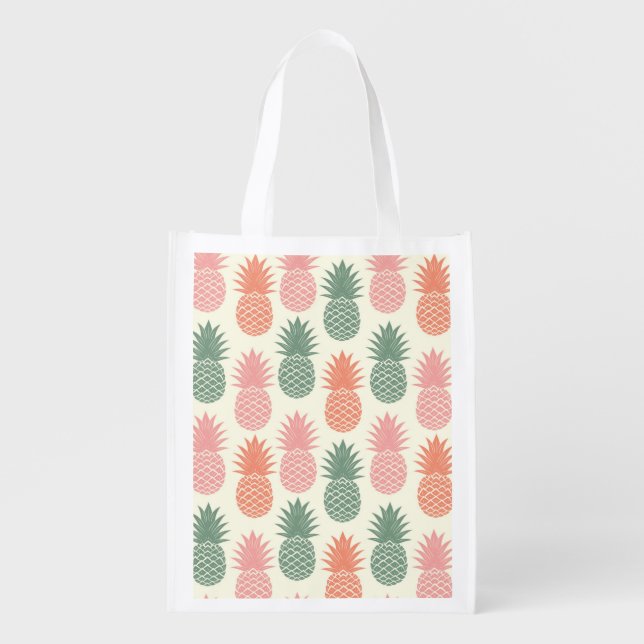 Vintage Pineapple Pattern 2 Grocery Bag (Front)