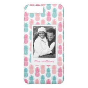Vintage Pineapple Pattern   Add Your Photo & Name iPhone 8 Plus/7 Plus Case