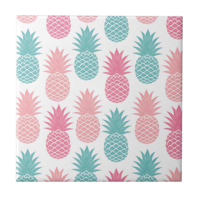 Vintage Pineapple Pattern Ceramic Tile (Front)