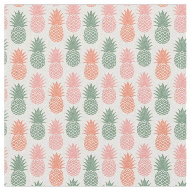 Vintage Pineapple Pattern Fabric (Close Up)