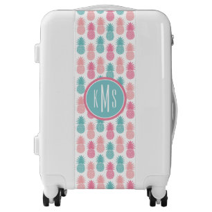 Vintage Pineapple Pattern Monogram Luggage