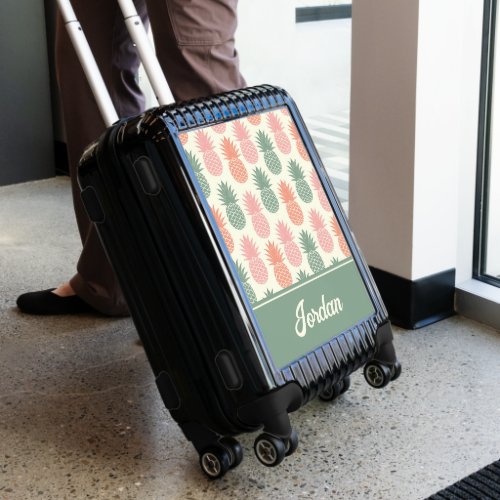 Vintage Pineapple Pattern  Personalize Luggage