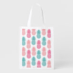 Vintage Pineapple Pattern Reusable Grocery Bag