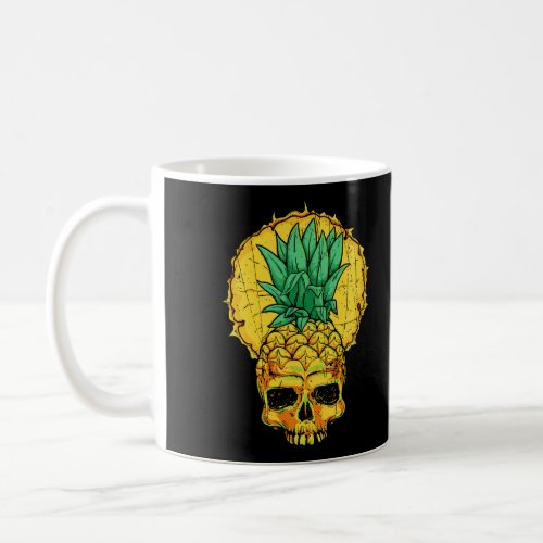 Vintage Pineapple Skull Funny Summer Fruit Fest Lo Coffee Mug