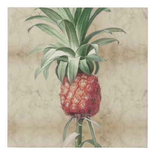 Vintage Pineapple Tropical Elegant Marble Faux Canvas Print