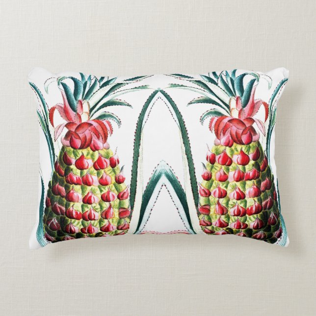 Vintage pineapple tropical fruit illustration  accent pillow (Front)