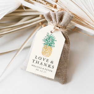 Vintage Pineapple Wedding Thank You Favor Gift Tags