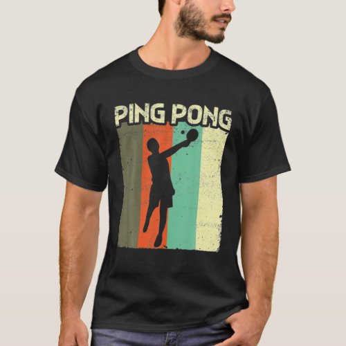 Vintage Ping Pong Player Retro Distressed Table Te T_Shirt