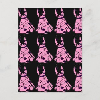Vintage Pink 50s Be-bop Dress Postcard by Regella at Zazzle