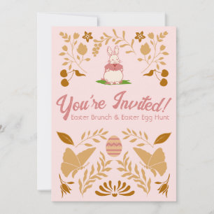Vintage Pink Aesthetic Easter Invitation